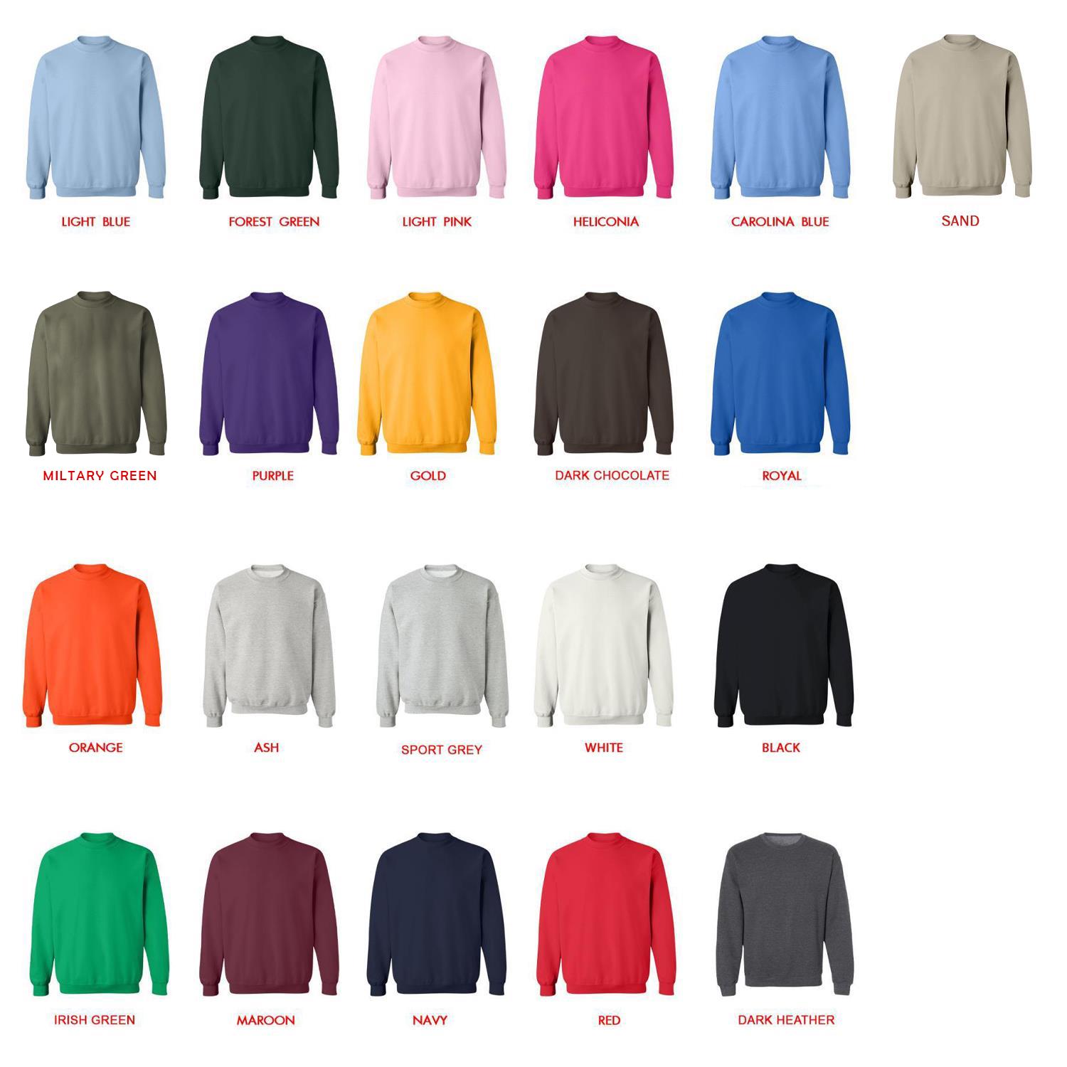 sweatshirt color chart - Tattoo Gifts UK