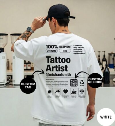 Tattoo Funny Artist QR Custom T-shirt