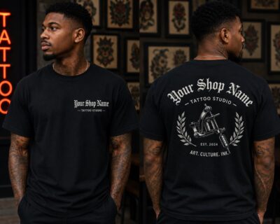 Tattoo Studio Staff Logo Custom T-shirt