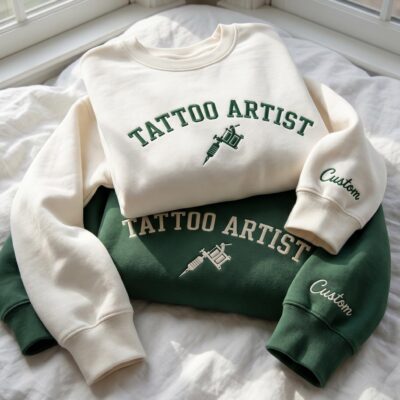 Tattoo Modern Artist Crew Embroidered Sweatshirt