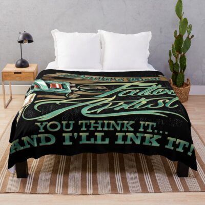 Tattoo Artist Think It Ink It Throw Blanket