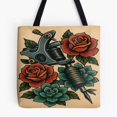Tattoo Artist Roses Machine Drawing Tote Bag